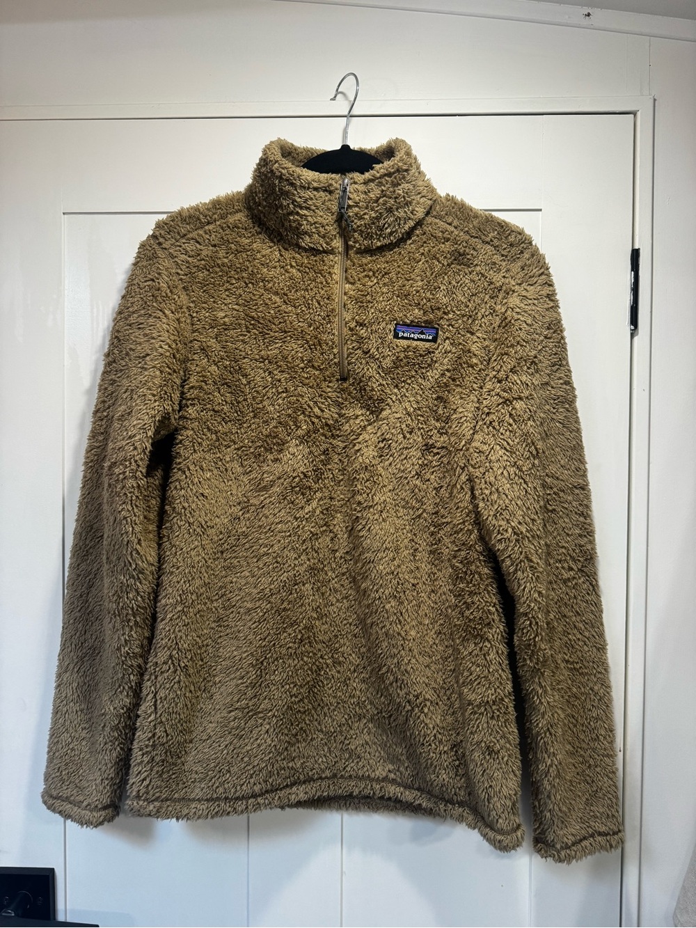 Patagonia Women's Tan High-Pile Sherpa Quarter-Zip Pullover